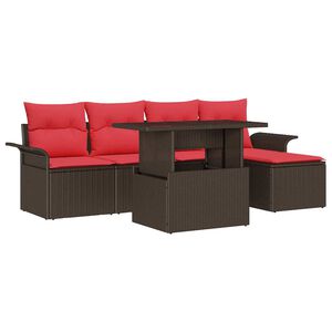 vidaXL Gartensofa-set 6 stk. Braun Poly-Rattan