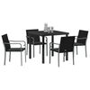 vidaXL Garten Essgruppe 5 pcs Schwarz Poly Rattan