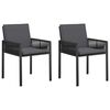 vidaXL Gartenst&uuml;hle 2 stk. Schwarz und Dunkelgrau Poly-Rattan
