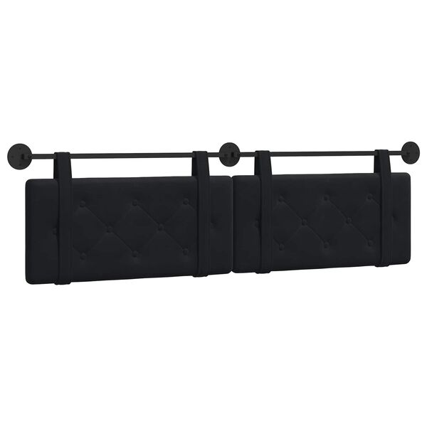 vidaXL H&auml;ngevorderseite Wandmontiert Schwarz 170 x 55 x 5 cm Samt