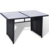 vidaXL 10-tlg. Garten-Lounge-Set mit Auflagen Poly Rattan Schwarz