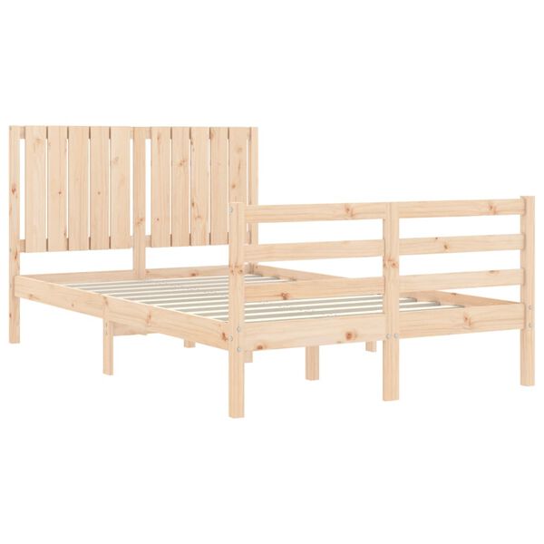 vidaXL Massivholzbett mit Kopfteil 120x200 cm