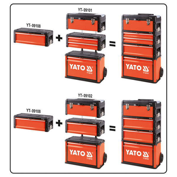 YATO Werkzeugkasten mit 1 Schublade 49,5x25,2x18 cm