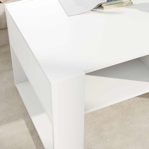 vidaXL Couchtisch mit Speicher Wei&szlig; 92 x 53 x 45 cm Holzwerkstoff