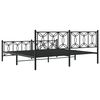 vidaXL Bettgestell mit Kopf- und Fu&szlig;teil Metall Schwarz 193x203 cm