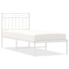 vidaXL Metallbett ohne Matratze mit Kopfteil Wei&szlig; 75x190 cm