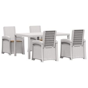 vidaXL Garten Essgruppe 5 stk. Wei&szlig; und Taupe PP