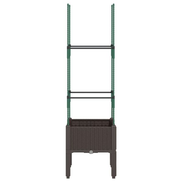 vidaXL Pflanzk&uuml;bel mit Rankgitter Braun 40x40x142,5 cm PP