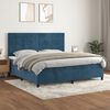 vidaXL Boxspringbett mit Matratze Dunkelblau 200x200 cm Samt
