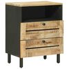 vidaXL Nachttisch Braun und Schwarz 50 x 33 x 60 cm Massivholz Mango