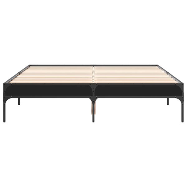 vidaXL Bettgestell Schwarz 120x190 cm Holzwerkstoff und Metall