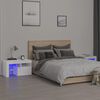 vidaXL Nachttische 2 Stk. mit LED-Leuchten Hochglanz-Wei&szlig; 70x36,5x40cm