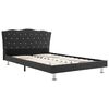 vidaXL Bett mit Memory-Schaum-Matratze Dunkelgrau Stoff 140&times;200 cm