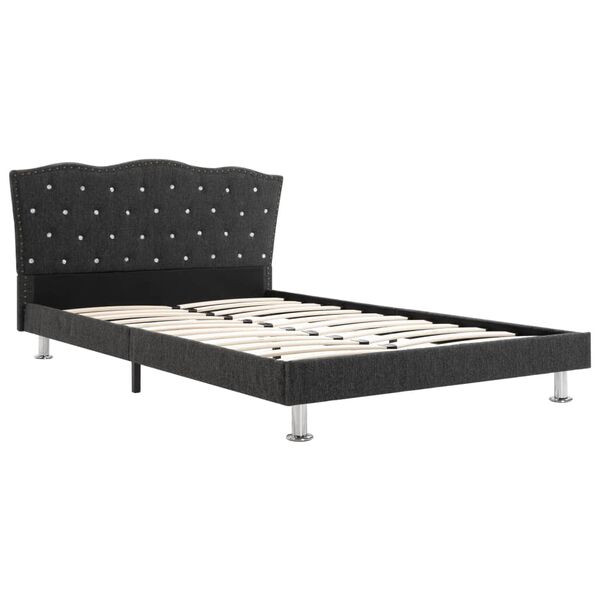 vidaXL Bett mit Memory-Schaum-Matratze Dunkelgrau Stoff 140&times;200 cm