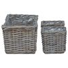 vidaXL Blumentopfkorb mit Speicher 3 pcs Grau Kubu Rattan