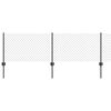 vidaXL Zaun mit Pfosten Grau 0,6 x 10 m Stahl und PVC