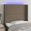 vidaXL LED Kopfteil Taupe 93x16x118/128 cm Stoff