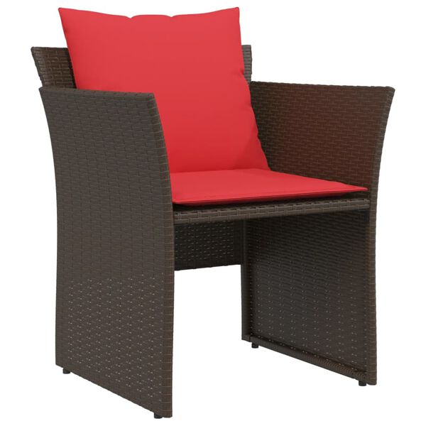 vidaXL Gartenstuhl mit Fu&szlig;hocker Braun Poly Rattan