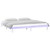 vidaXL Massivholzbett mit LEDs Wei&szlig; 140x190 cm