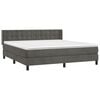 vidaXL Boxspringbett mit Matratze Dunkelgrau 180x200 cm Samt