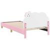 vidaXL Kinderbettgestell mit Kopfteil mit Kopfteil Rosa 90 x 190 cm PU