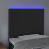 vidaXL LED Kopfteil Schwarz 80x5x118/128 cm Samt