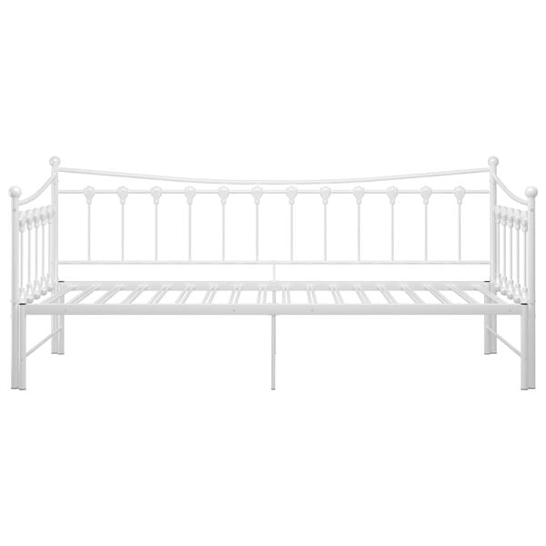 vidaXL Ausziehsofa Bettgestell Weiß Metall 90x200 cm