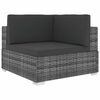 vidaXL Modular-Sofa-Eckteil 1 Stk. + Auflagen Poly Rattan Grau