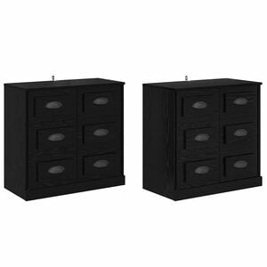vidaXL Sideboards 2 stk. Schwarz Eichen-Optik 70 x 35,5 x 67,5 cm