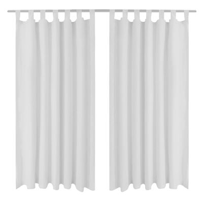 Vorhänge Gardienen aus Satin 2-teilig 140 x 245 cm Weiß