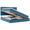 vidaXL LED-Speicherbett mit Matratze Dunkelblau 160 x 200 cm Samt