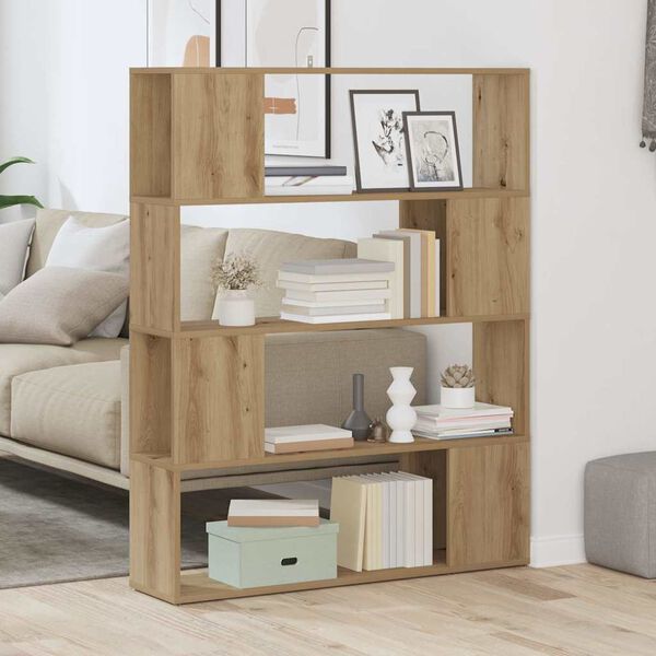 vidaXL B&uuml;cherregal/Raumteiler Artisan-Eiche 100x24x124,5 cm