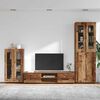 vidaXL TV-Schrankset mit Schubladen mit Regal Altholz Holzwerkstoff