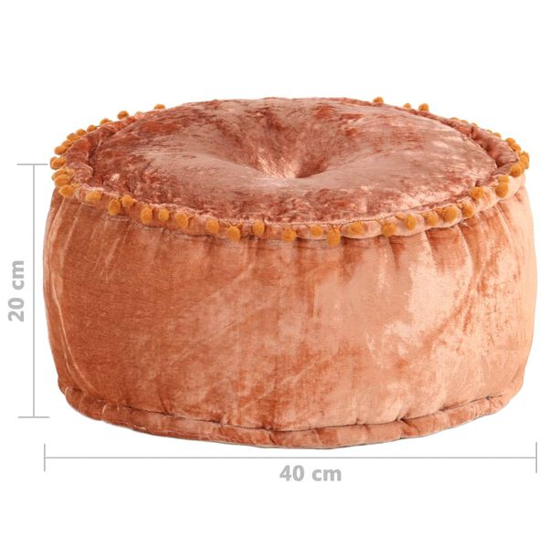 vidaXL Pouf Rund Samt 40x20 cm Rostbraun
