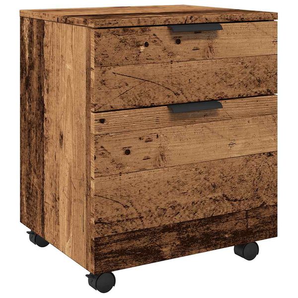 vidaXL Mobiler Aktenschrank mit Rollen Altholz 45x38x54 cm