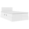 vidaXL Bett mit Stauraum und LED mit LED Wei&szlig; 120 x 190 cm Kunstleder