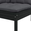 vidaXL 2-Sitzer-Gartensofa mit Kissen Schwarz Massivholz Kiefer