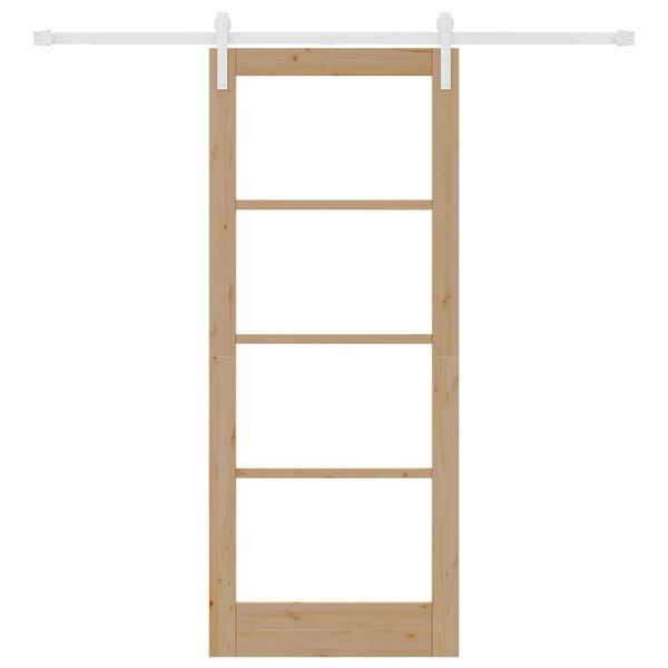 vidaXL Schiebet&uuml;r ORKDAL Natur 83 x 202 cm Massivholz Kiefer und Glas