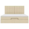 vidaXL Ottoman-Bett mit Matratze & LEDs Creme 180x200 cm Stoff