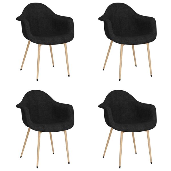 vidaXL Esszimmerst&uuml;hle 4 Stk. Schwarz Stoff