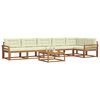 vidaXL Outdoor-Sofagarnitur mit Kissen 7 pcs Natur und Creme