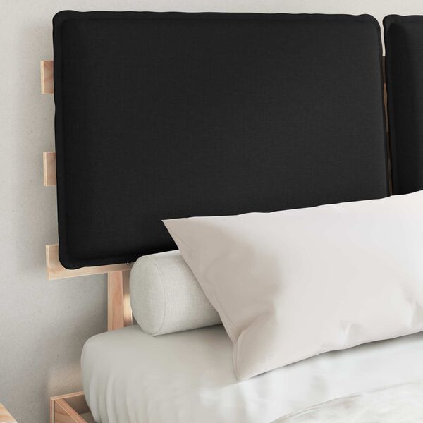 vidaXL Bettgestell mit gepolstertem Kopfteil Schwarz 160 x 200 cm