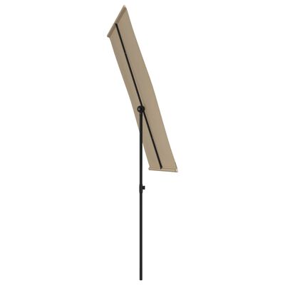 vidaXL Sonnenschirm mit Aluminium-Mast 180x110 cm Taupe