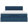 vidaXL Ottomane Bett mit Matratze & LEDs Blau 140x190 cm Stoff