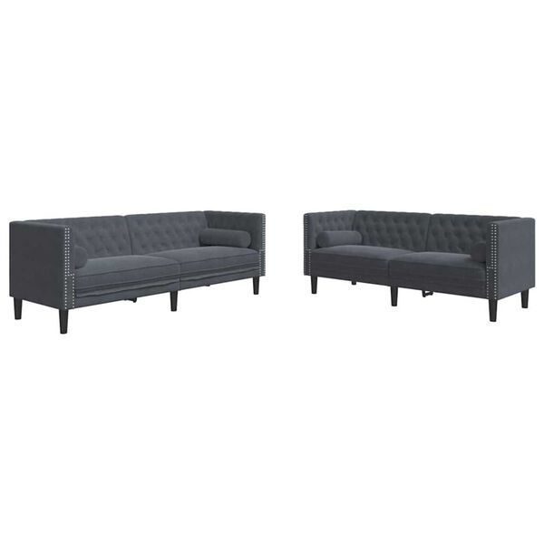 vidaXL Sofa Set Dunkelgrau Samt