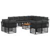 vidaXL Outdoor-Sofagarnitur 13 pcs Schwarz und Dunkelgrau Polyester