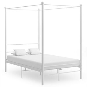 vidaXL Himmelbett Wei&szlig; Metall 120x200 cm