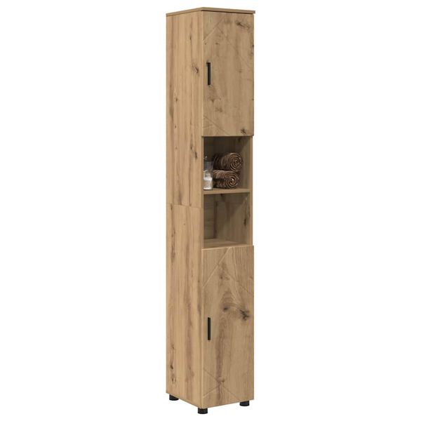 vidaXL Badezimmerschrank mit Speicher Artisan-Eiche 30 x 35 x 192 cm