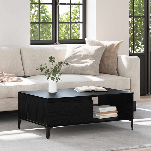 vidaXL Couchtisch Schwarz Eichen-Optik 90 x 60 x 35 cm Holzwerkstoff