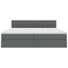 vidaXL Bett mit Stauraum und LED mit LED Dunkelgrau 200 x 200 cm Stoff